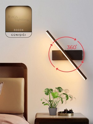 Mediterian 50cm Çok Renkli LED Hareketli Duvar Aplik, Alüminyum, E27 Duy, Dekoratif Işık