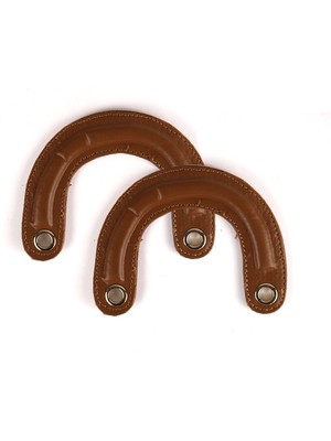 Suni Deri  Spor Dikişli Taba Tutma Çanta Sapı Çifti Light Gold Metalli