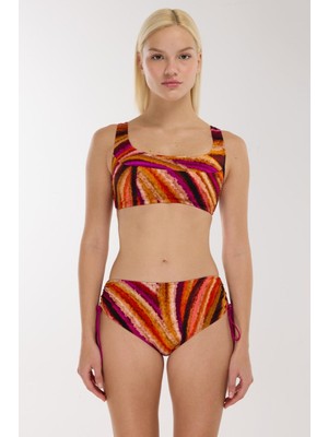 Ayyıldız 4676 Turuncu Mor Desenli Bikini Takımı