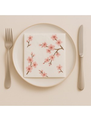 Çiçek Desenli Decor Peçete 20Lİ