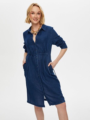 Yıkamalı Müslin Gömlek Elbise S25ELB035