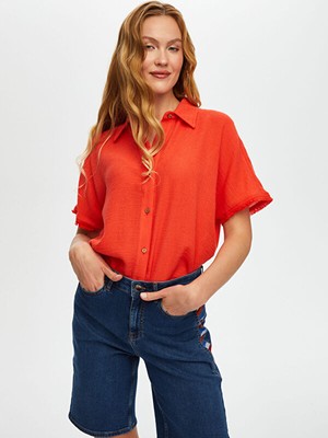 Yanları Renkli Nakışlı Jean Şort S25JST002