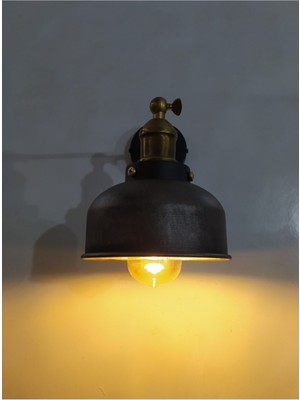 Mediterian Rustik Metal Duvar Aplik, Siyah Eski Görünüm, E27 Duy, Modern Tasarım