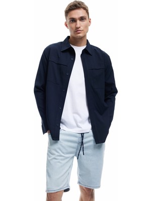 Koton Beli Bağcıklı Bermuda Slim Fit Jean Şort