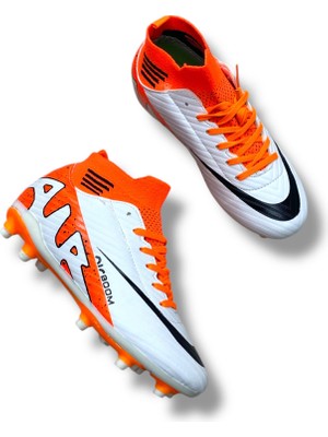 Laliga Çoraplı Krampon Beyaz Turuncu Desenli