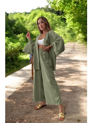 Rahat Kimono Keten Takım