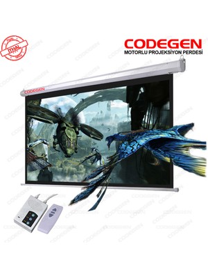 Codegen EX-30 300x225 cm Motorlu Elektrikli Uzaktan Kumandalı Projeksiyon Perdesi (Arkası Siyah Fonlu)