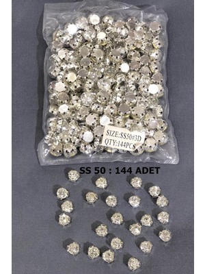 Hayalperest Boncuk Gümüş Rengi Metal Kasalı Dikme Beyoğlu Taşı (1 Paket) Ss 50 144 Adet