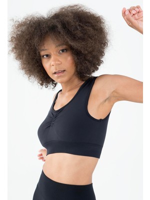 Maraton SlimFit Kadın Düz Yaka  Siyah- Bra