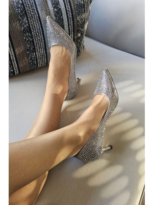 Topukla 036 0450 Taslı Kadın Taşlı Stiletto Abiye Ayakkabı