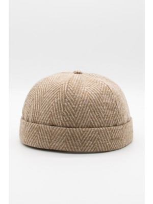 Külah Erkek Kısa Yünlü Docker Şapka Balıksırtı Katlamalı Bere