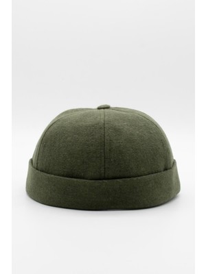 Külah Kışlık Yeni Stil Yün Retro Hip-Hop Docker Şapka Haki