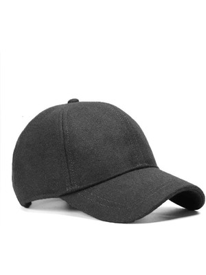 Külah Erkek Beyzbol Şapkası Yün Kışlık Kep-Antrasit