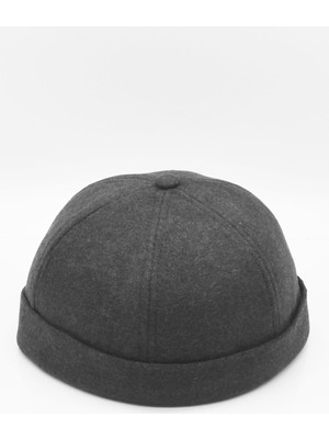 Külah Antrasit Hiphop Docker Şapka Yün Metal Tokalı Ayarlanabilir Kasket
