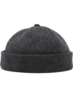 Kışlık Yeni Stil Yün Retro Balıksırtı Hip-Hop Docker Şapka