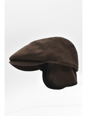 Külah Tobias Kışlık Kulaklı Kasket Şapka Bakerboy Cap Kahve