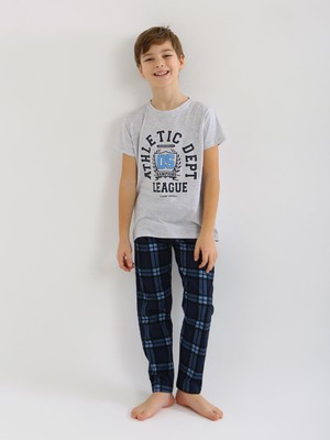 Erkek Çocuk Kısa Kollu %100 Pamuklu Pijama Takımı League