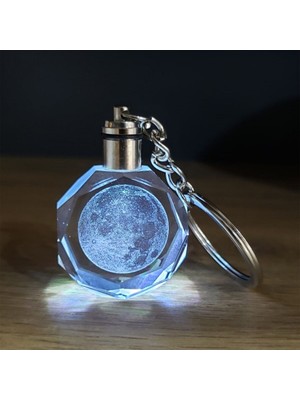 Dolunay Tasarımlı Işıklı Renk Değiştiren Anahtarlık