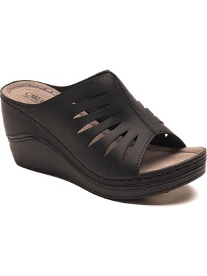 Carlaverde Carlaverde Yüksek Taban Ortopedik Kadın Terlik Topuk Yüksekliği 8 cm 170677