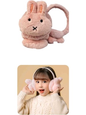 1 Adet Tavşan Model Kışlık Kulaklık Peluş Kulaklık Çocuk Peluş Kulaklık  Kız Çocuk Kulaklık