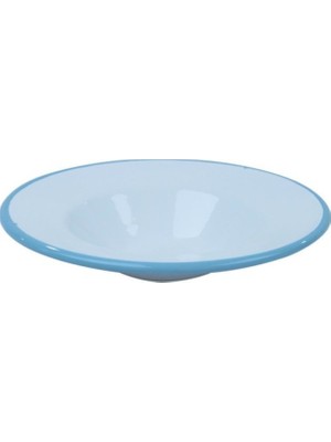 Es Dekor Art 25 cm Makarna Salata Tabak Beyaz Turkuaz Çelik Üzeri Emaye Kaplama Mutfak Eşya Yeni 1 Adet