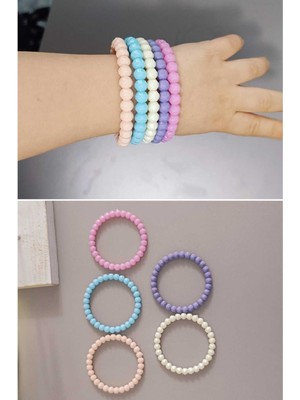 2-6 Yaş Kız Çocukları Için  5'li Sert Plastik Bilezik Kız Çocuk Bilezik Kız Çocuk Bileklik