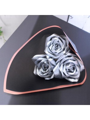 Üçlü (3'lü) Gül Buketi, Hediye Saten Gül Buketi, Kırmızı, Sarı, Mavi, Siyah Saten Gül Buketi