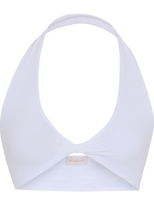 Büzgülü Beyaz Crop Top