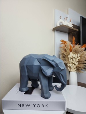 Dekoratif Gri Kübik Fil