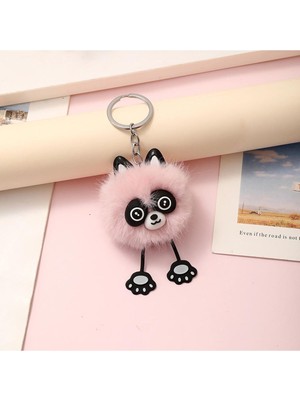 Peluş Rakun Anahtarlık ve Çanta Aksesuarı - Pembe