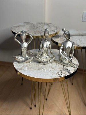 3'lü Yoga Kız Dekoru, Biblo, Masa Süsü, Ev Dekorasyonu, Hediyelik Ürün