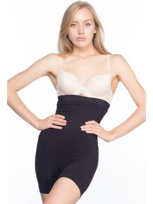 Miraxx Siyah Mı Emay 7026  Yüksek Bel Paçalı Korse