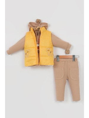 Mini Baray Kaplan Desenli Şişme Yelekli Erkek Bebek Takımı – Renkli Seçenekler (9-18 Ay)