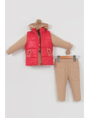 Mini Baray Kaplan Desenli Şişme Yelekli Erkek Bebek Takımı – Renkli Seçenekler (9-18 Ay)