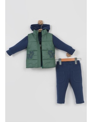 Mini Baray Kaplan Desenli Şişme Yelekli Erkek Bebek Takımı – Renkli Seçenekler (9-18 Ay)