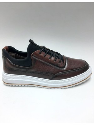 Adnan Bozkaya  Deri Günlük Siyah Bağcıksız Beyaz Taban Yazlık Erkek Ayakkabı C-725308adn