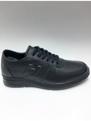 Adnan Bozkaya  Deri Bağcıklı Lacivert Yazlık Erkek Ayakkabı C-9352918adn