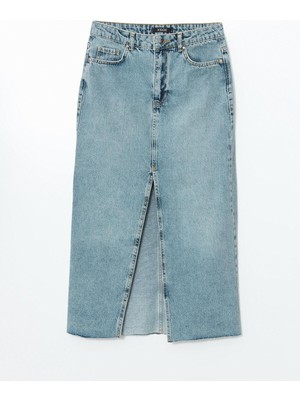 Xsıde  Dar Fit Kadın Jean Etek  (S5)