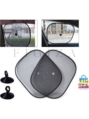Figiza Oto Güneş Engelleyici Araç Yan Cam Güneşlik Bebek Emzirme Perdesi 2 Adet Vantuzlu UV Koruma Gölgelik 
