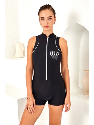 Lapieno 4161 Fermuarlı Kolsuz Paçalı Sörfçü Mayo