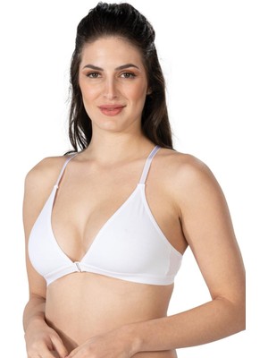 Miraxx Beyaz Mı Emay 1416 Modal Cotton Önden Açmalı Sporcu Sütyen