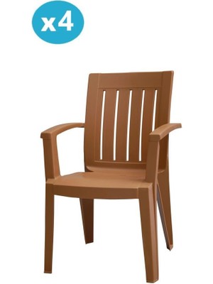 Omnipazar MT-GF175 Cometa Plastik Bahçe Balkon Sandalye 4'lü Set