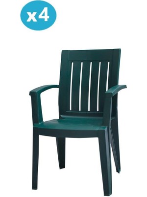 Omnipazar MT-GF175 Cometa Plastik Bahçe Balkon Sandalye 4'lü Set