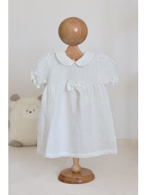 Pahta 4 Kat Müslin Kısa Kollu Yazlık Çocuk Elbise