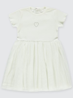 Civil Girls Kız Çocuk Elbise 6-9 Yaş Ekru