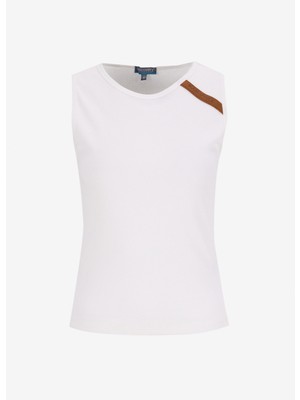 Discovery Expedition D5SL-TST3520 Kırık Beyaz Relaxed Düz Kadın Atlet