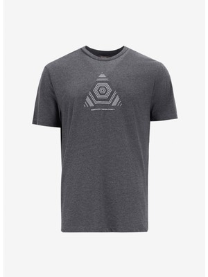 People By Fabrika Bisiklet Yaka Baskılı Antrasit Melanj Erkek T-Shirt PBF5SM-TST 9546
