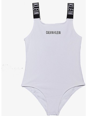 Calvin Klein Beyaz Kız Çocuk Mayo KY0KY00098YAA