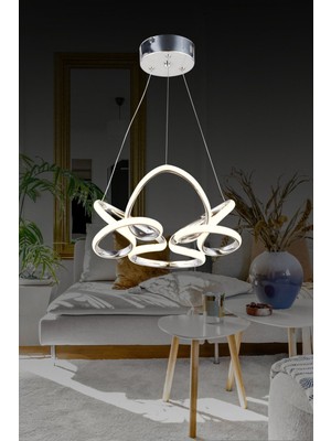 Mediterian Şık 3 Renkli Krom Alüminyum Avize, 40x70 cm, Mutfak ve Koridor için ideal