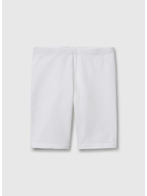 Benetton Beyaz Kız Çocuk Tayt 3MT1C901D